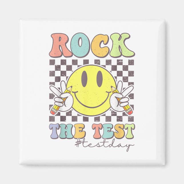 Rock The Test Testing Motivational Teacher  Magnet (Front)