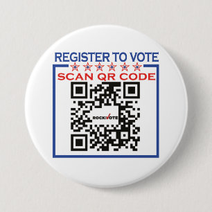 Rock The Vote Round Button, Large, 3 Inch Button