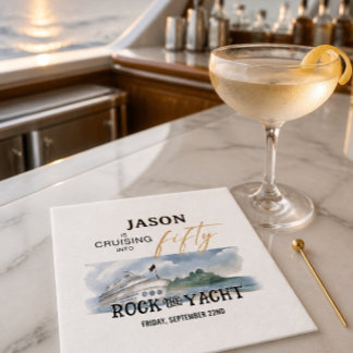 Rock the Yacht 50th Birthday Personalized Napkin