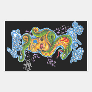 Rock Thiz Clothing & Tattoo Tony Skull & Snake Sticker