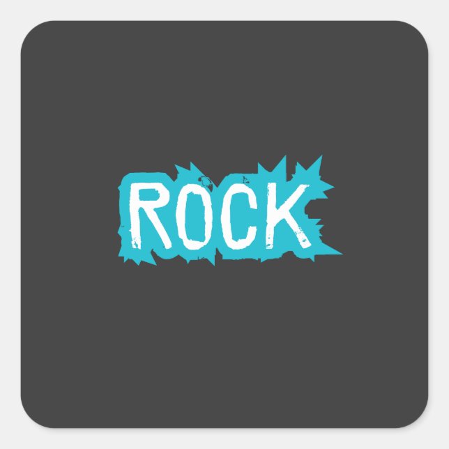 Rock Typography Square Sticker (Front)
