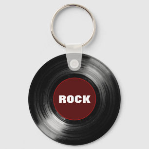 rock vinyl record keychain