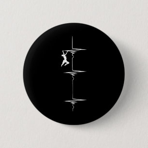 Rock Wall Climber Heartbeat Ecg Pulse Bouldering M 2 Inch Round Button