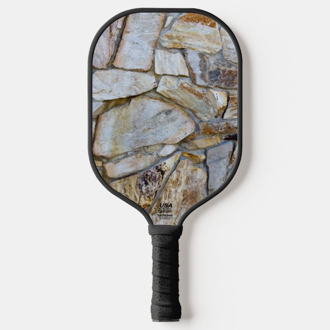 Rock Wall Realistic Texture Photograph Pickleball Paddle (Front)