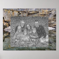 Rock Wall Reflections Pond Add Your Photo