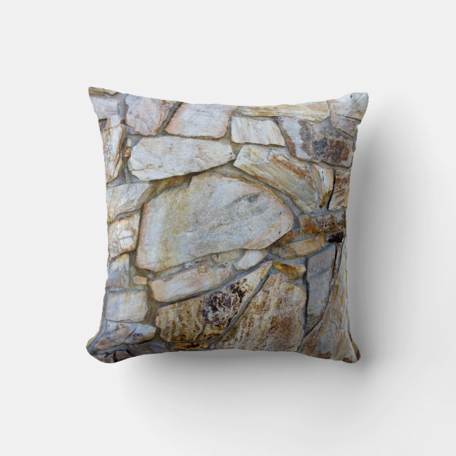 Rock Wall Texture Photo on Pilllow Throw Pillow (Front)