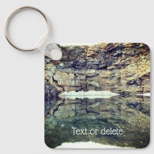 Rock Wall Water Reflection Personalized Keychain