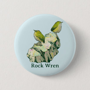 Rock Wren birds New Zealand 2 Inch Round Button
