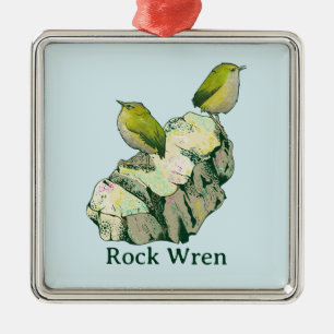 Rock Wren birds New Zealand Metal Ornament