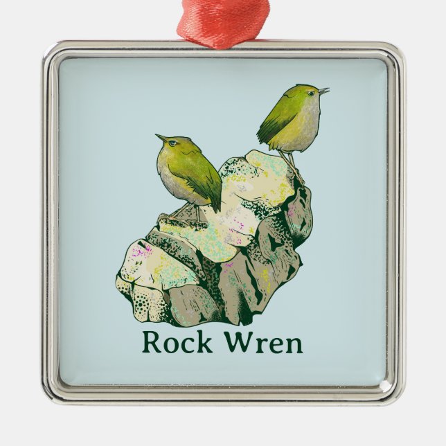 Rock Wren birds New Zealand Metal Ornament (Front)