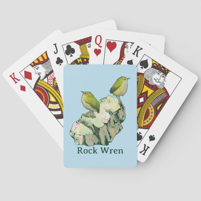 Rock Wren birds New Zealand Playing Cards (Back)