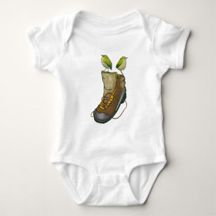 Rock Wren Tuke On a hiking boot Baby Bodysuit