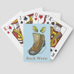 Rock Wren Tuke On a hiking boot Playing Cards