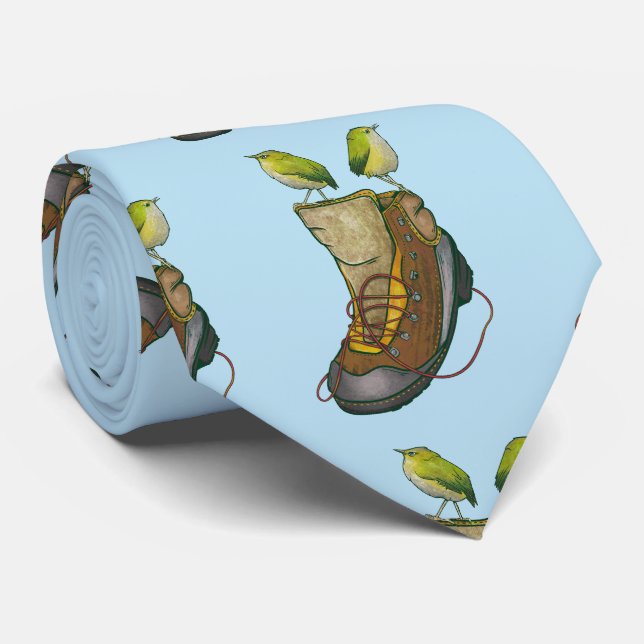 Rock Wren Tuke On a hiking boot Tie (Rolled)