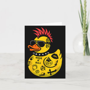 Rock Yellow Rubber Duck Men Women Kids Funny Duck Card