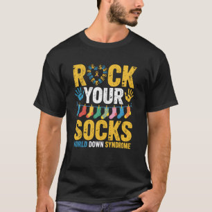 Rock Your Socks World Down Syndrome Day Colourful  T-Shirt