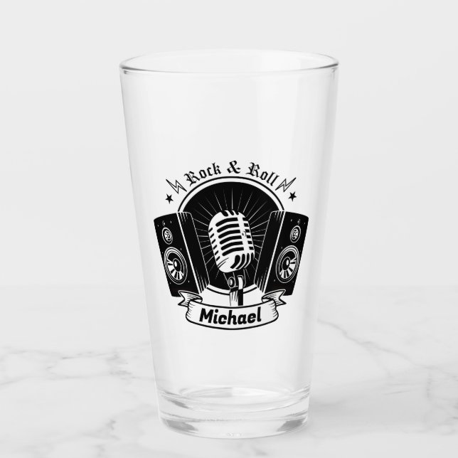 Rocka and Roll Mic and Speakers  Glass (Front)