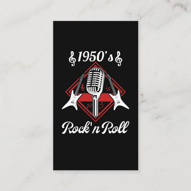Rockabilly 50s Rock and Roll Music Business Card (Front)
