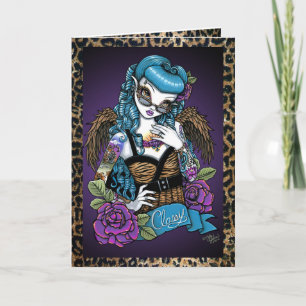 Rockabilly Baby Tattoo Angel Greeting Card