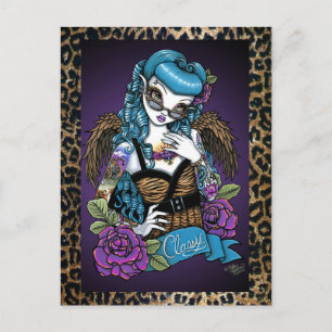 Rockabilly Baby Tattoo Leopard Angel Postcard