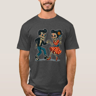 Rockabilly Día de los Muertos Skeleton Dance T-Shirt