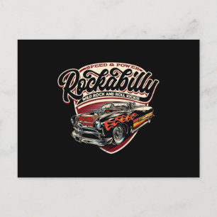 Rockabilly Hotrod Speed Flames - neg Postcard
