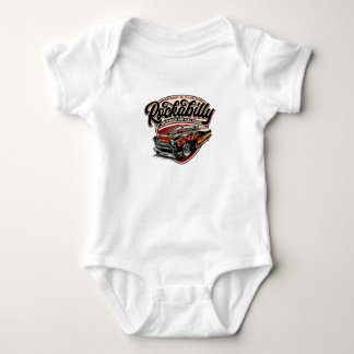 Rockabilly Hotrod Speed Flames - pos Baby Bodysuit