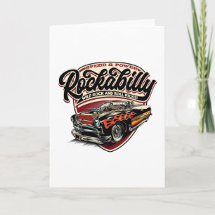 Rockabilly Hotrod Speed Flames - pos Card