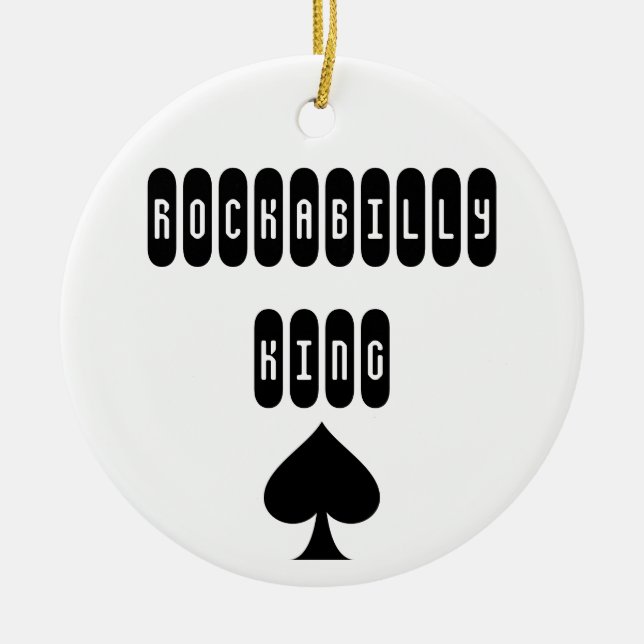 Rockabilly King Retro Punk Rock Ceramic Ornament (Front)