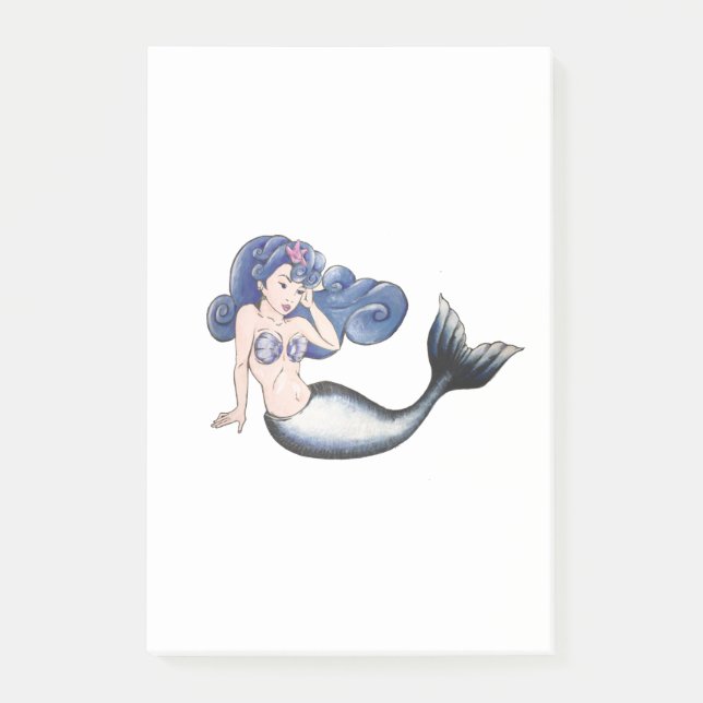 Rockabilly Mermaid Post-it Notes (Front)