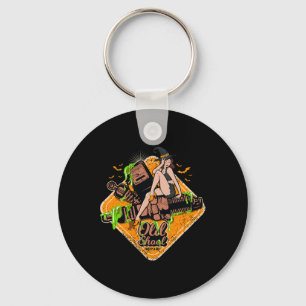 Rockabilly Pin-up Girl Witch Rock Music Halloween Keychain
