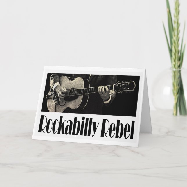 Rockabilly Rebel Greeting Card (Front)