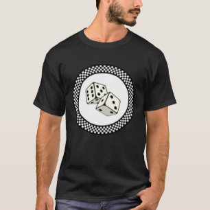 Rockabilly Retro Vintage Chequerboard Pattern Dice T-Shirt