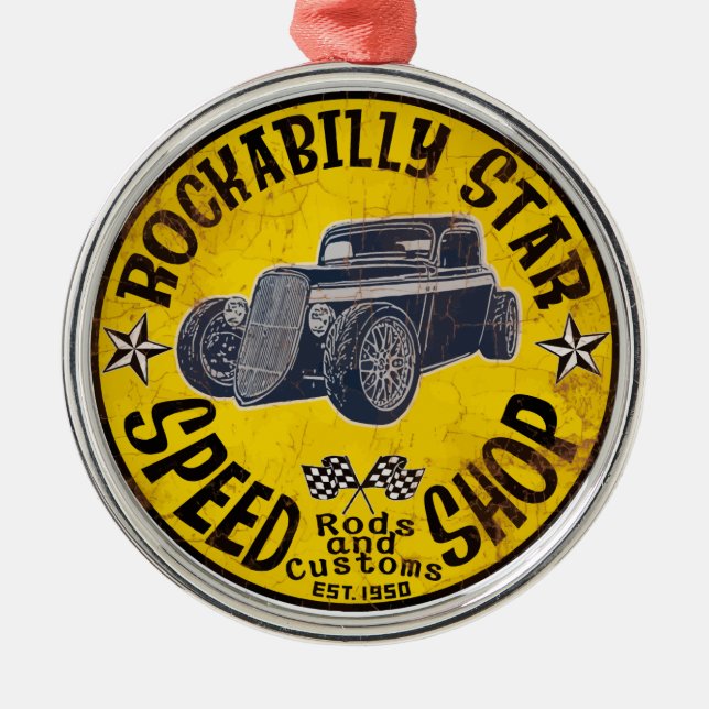 Rockabilly ride metal ornament (Front)