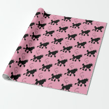 Rockabilly Rock and Roll Retro Black Poodles Pink