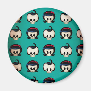 Rockabilly Skulls Pattern Magnet