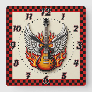 Rockabilly Square Wall Clock