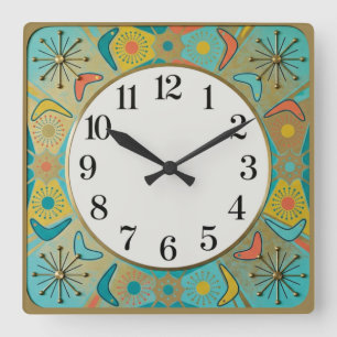 Rockabilly Square Wall Clock