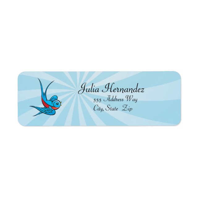 Rockabilly Tattoo Swallow Bird Étiquettes (Devant)