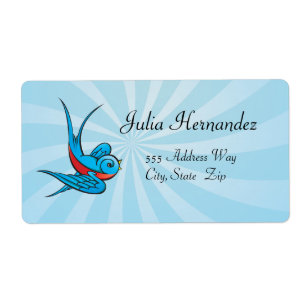 Rockabilly Tattoo Swallow Bird Labels