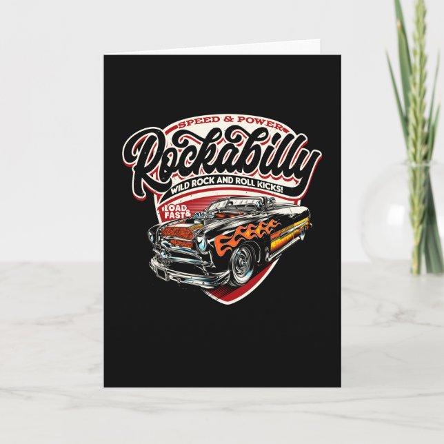 Rockabilly Vintage Car Auto Lover Classic Car Card (Front)