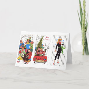 rockabilly vintage Christmas Holiday Card