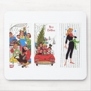 rockabilly vintage Christmas Mouse Pad