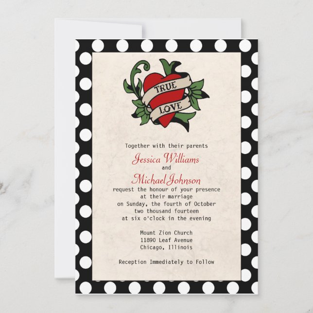 Rockabilly Wedding Invitation (Front)