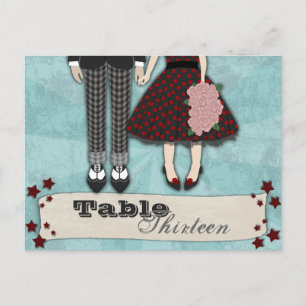 Rockabilly Wedding, table setting Postcard