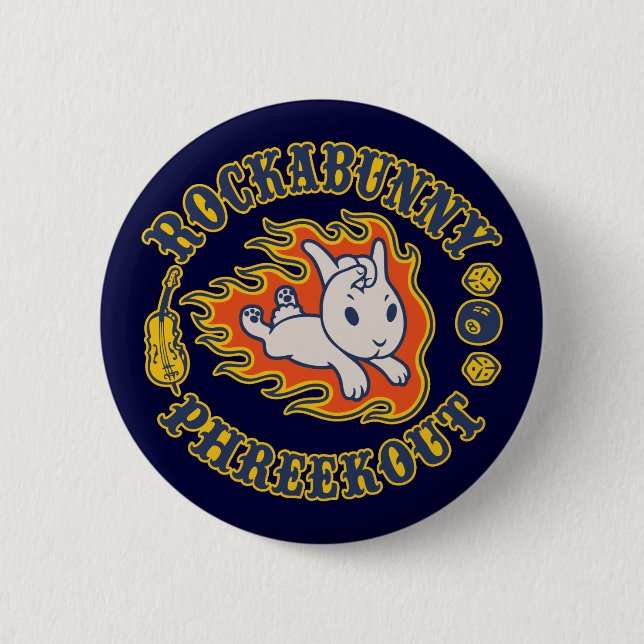Rockabunny Phreekout 2 Inch Round Button (Front)