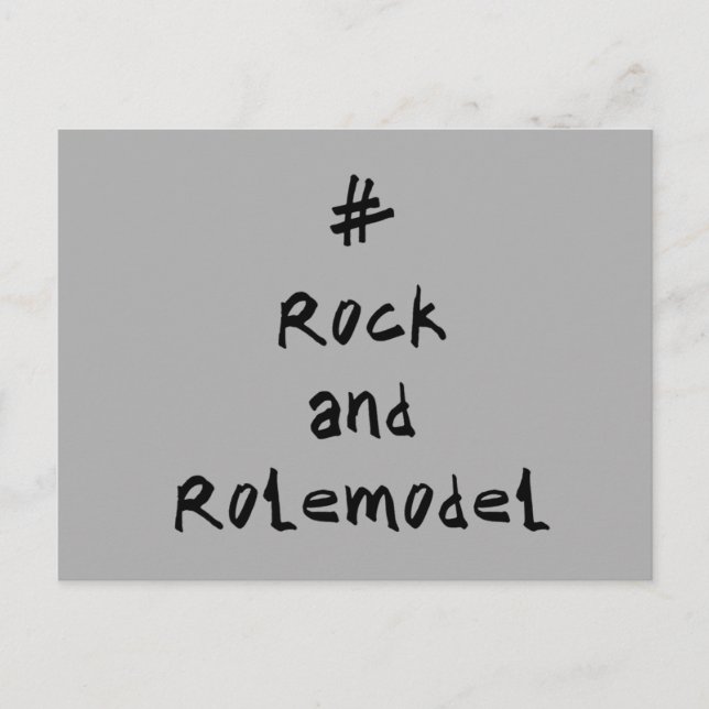 #RockandRolemodel - Black. Postcard (Front)