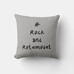 #RockandRolemodel - Black. Throw Pillow