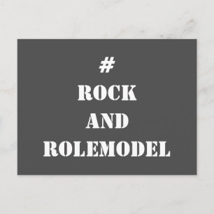 #RockandRolemodel - White Editable.  Postcard