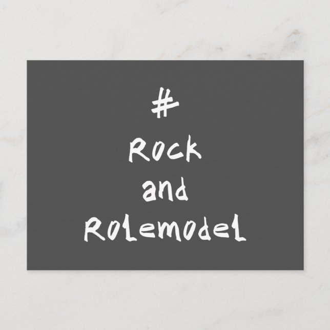 #RockandRolemodel - White. Postcard (Front)